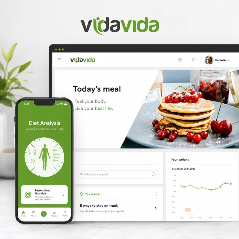 VidaVida: nutrition and diet tracking platform product design